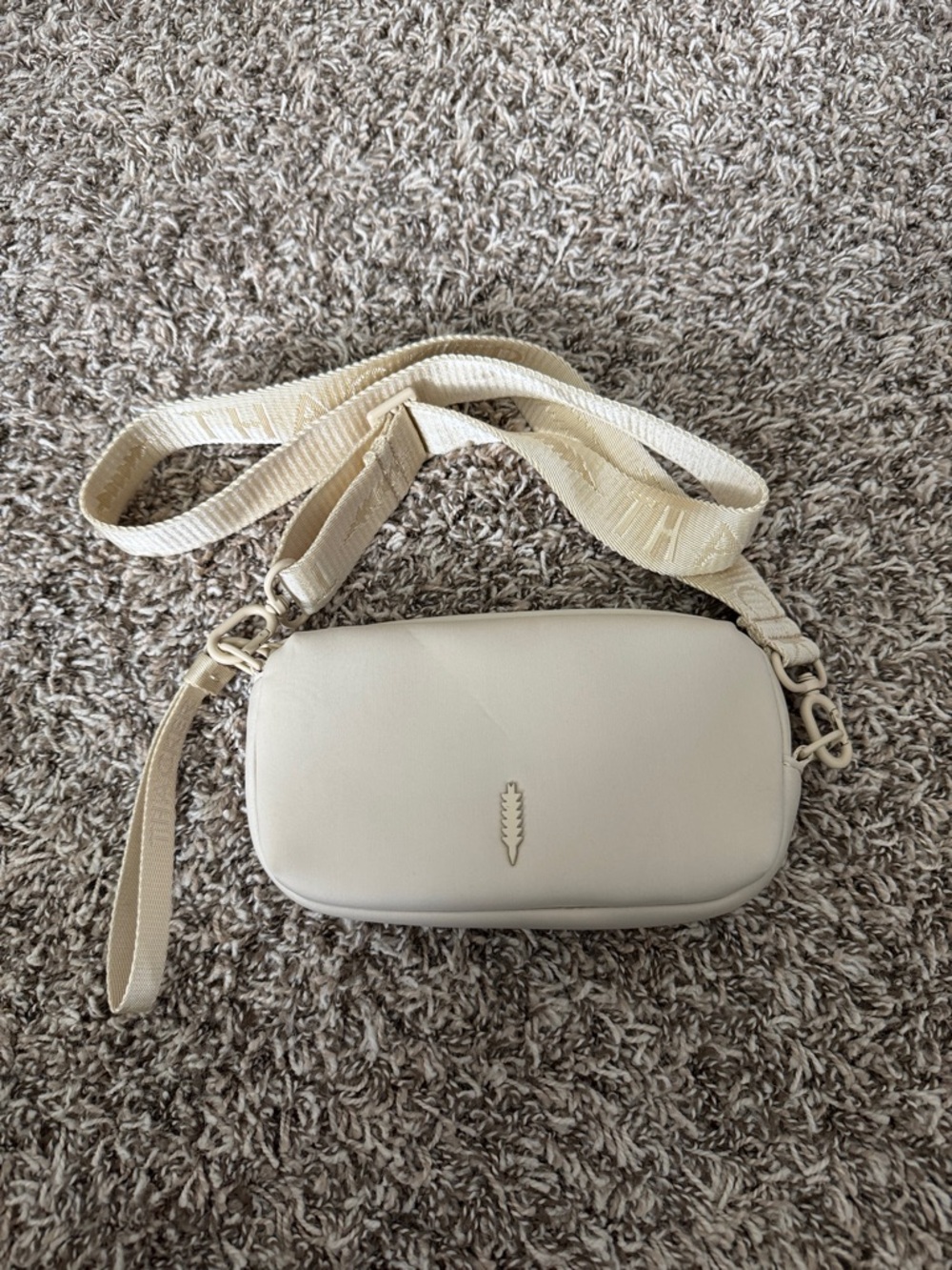 Thacker Cream Crossbody with Adjustable Strap